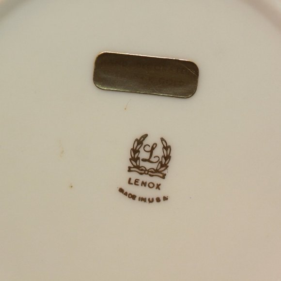 Lenox China Primrose Porcelain Lidded Serving Bowl Candy Dish 24k Gold Trim - Picture 4 of 4